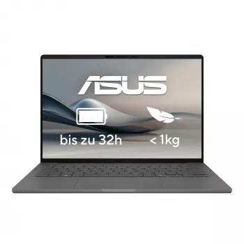 ASUS Zenbook A14 UX3407QA-QD496W Copilot+ PC Snapdragon X1-26-100 Klēpjdators 35.6 cm (14 collas) WUXGA 32 GB LPDDR5x-SDRAM 1 TB SSD Wi-Fi 6E (802.11ax) Windows 11 Home German pelēka