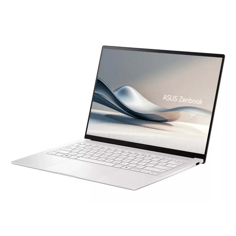 ASUS Zenbook S14 UX5406SA-PV526W Copilot+ PC Intel Core Ultra 7 258V portatīvais dators 35,6 cm (14″) 3K 32 GB LPDDR5x-SDRAM 1 TB SSD Wi-Fi 7 (802.11be) Windows 11 Home vācu balts