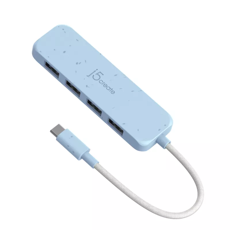 j5create videi draudzīgs USB-C uz 4 portu Type-A Gen 2 centrmezgls