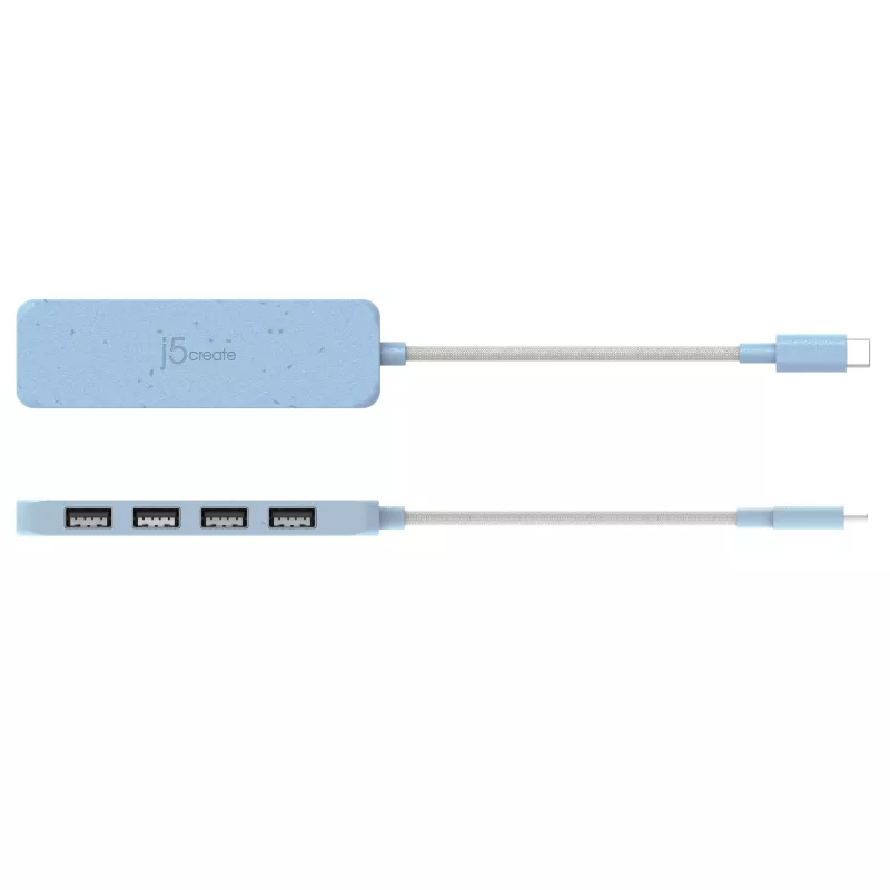 j5create videi draudzīgs USB-C uz 4 portu Type-A Gen 2 centrmezgls