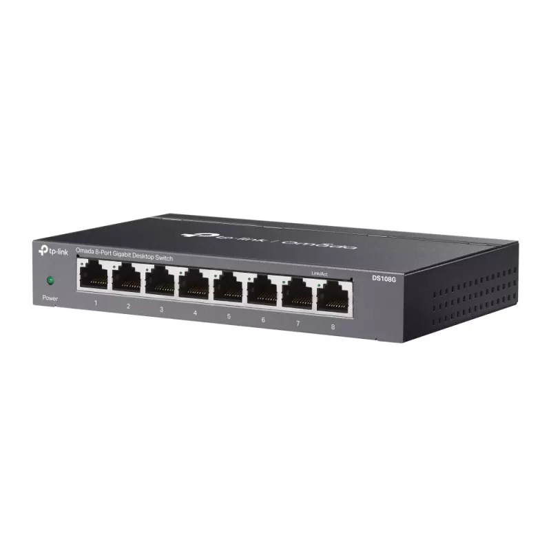 TP-Link Omada DS108G tīkla komutators Nepārvaldāms Gigabit Ethernet (10/100/1000) Melns