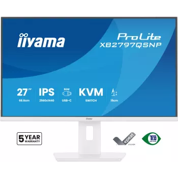 iiyama ProLite XB2797QSNP-W1 27 collu IPS LCD datora monitors 68,6 cm (27 collas) 2560 x 1440 pikseļi Quad HD Balts