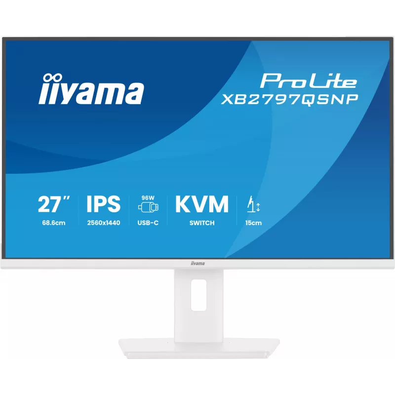 iiyama ProLite XB2797QSNP-W1 27 collu IPS LCD datora monitors 68,6 cm (27 collas) 2560 x 1440 pikseļi Quad HD Balts