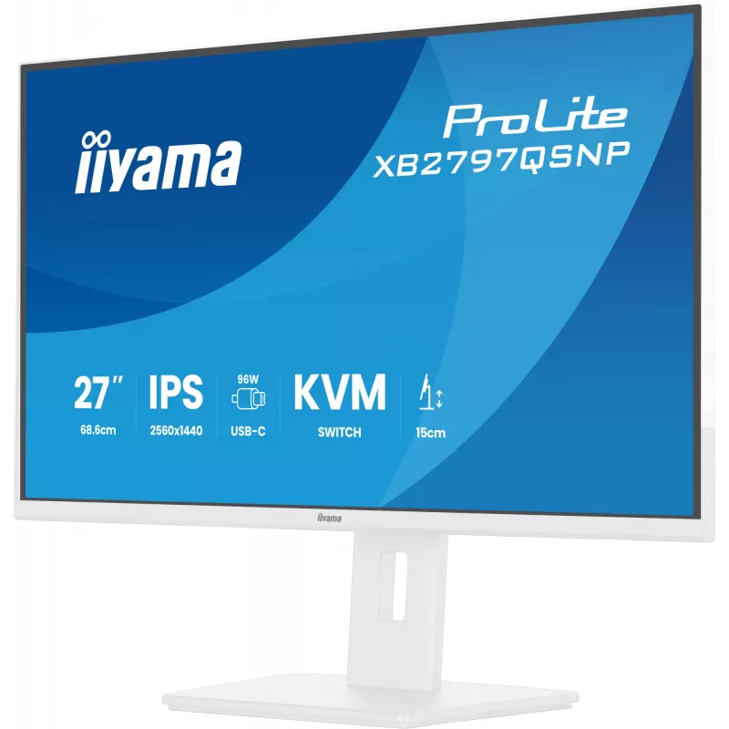 iiyama ProLite XB2797QSNP-W1 27 collu IPS LCD datora monitors 68,6 cm (27 collas) 2560 x 1440 pikseļi Quad HD Balts