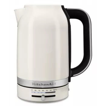 KitchenAid 5KEK1701EPL elektriskā tējkanna 1,7 L 2400 W melna, nerūsējošā tērauda, balta