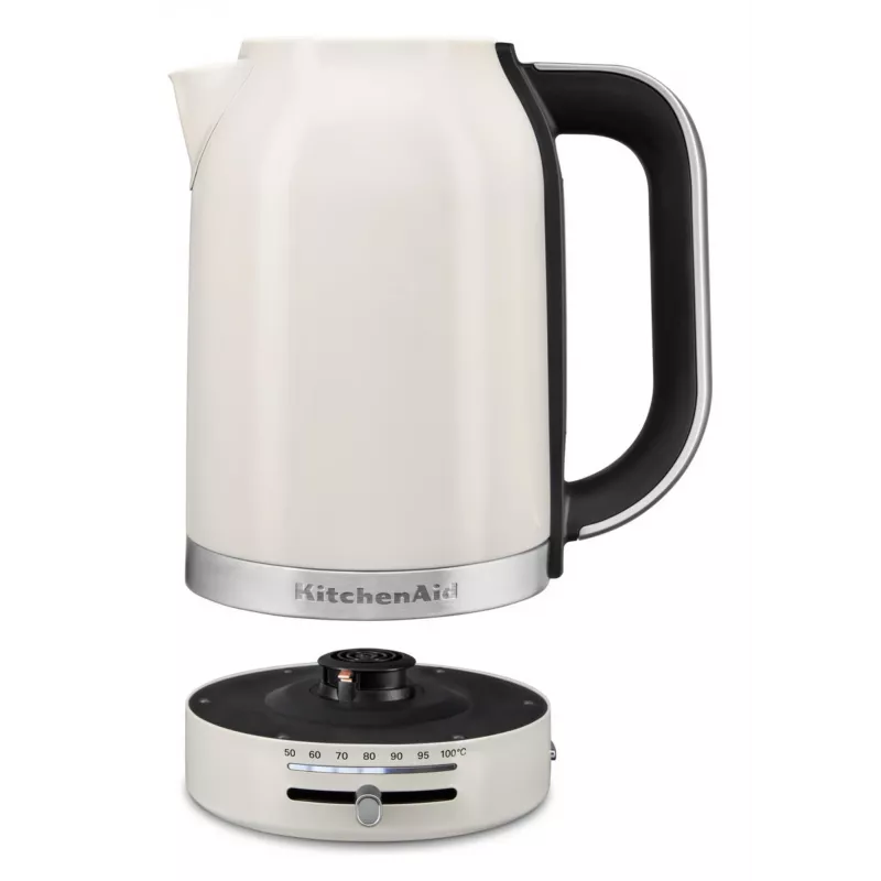 KitchenAid 5KEK1701EPL elektriskā tējkanna 1,7 L 2400 W melna, nerūsējošā tērauda, balta