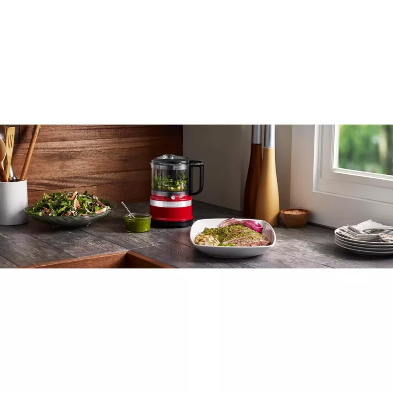 KitchenAid 5KFC3516EER 0,83 L 240 W Melns, Sarkans, Nerūsējošais tērauds