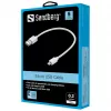 Sandberg MicroUSB sinhronizācijas/uzlādes kabelis 0,2 m, 0,2 m, USB A, Micro-USB B, USB 2.0, Balts