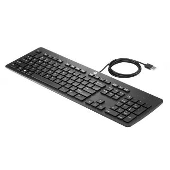 HP USB Business plāns tastatūra, pilna izmēra (100%), vadu, USB, melna