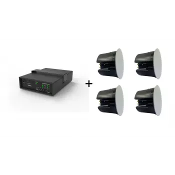 Vivolink Audiopack zemfrekvences skaļrunis 6,5 inch + 4 premium 40 W griestu skaļruņi (Ierobežots komplekta piedāvājums) Melns Vadu 110 W