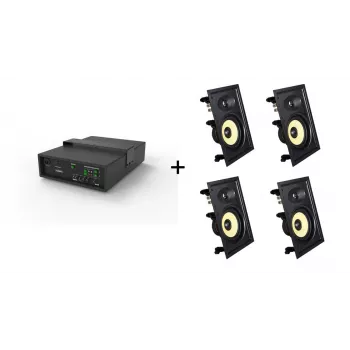 Vivolink Audiopack Subwoofer + 4 x premium in-wall speakers - (Limited Bundle Pack Offer) Melns Wired 110 W