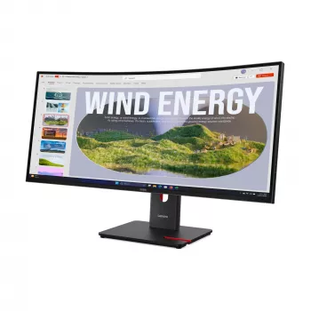 Lenovo ThinkVision T34WD-40 monitors, 86,4 cm (34 collas), 3440 x 1440 pikseļi, Wide Quad HD, LED, 6 ms, melns