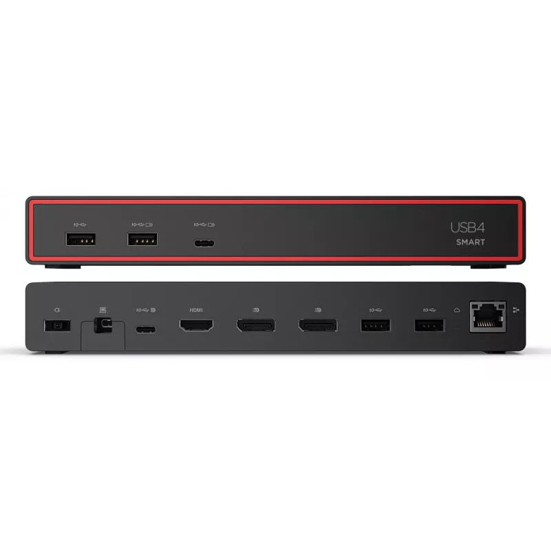 Lenovo ThinkPad USB4 Smart Dock 5500 ar 135 W adapteri, vadu, melns