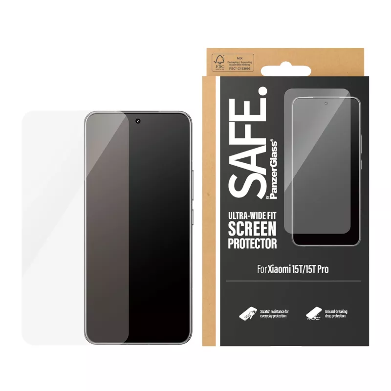 PanzerGlass SAFE. by ® Ekrāna aizsargs Xiaomi 15T | 15T Pro | Īpaši platais piegulums