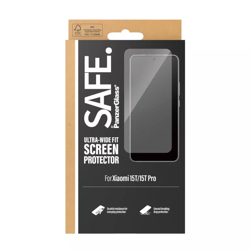 PanzerGlass SAFE. by ® Ekrāna aizsargs Xiaomi 15T | 15T Pro | Īpaši platais piegulums