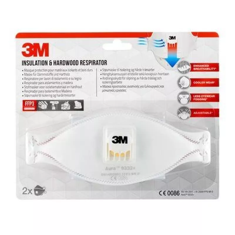 3M 9332C2 vairākkārt lietojams respirators FFP3 Pusmaskas respirators Gaisattīrīšanas respirators
