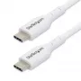 StarTech.com 1m (3,3 pēdas) balts USB-C uzlādes kabelis, 2 gab. iepakojumā, USB C kabelis, USB 2.0 Type-C klēpjdatora lādētāja vads, 60W 3A Power Delivery, TPE apvalks, USB-C datu pārraides kabelis, M/M