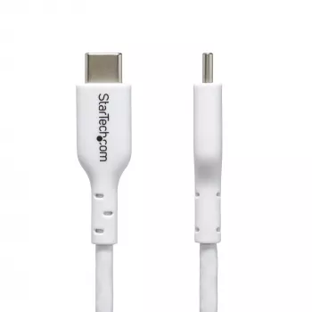 StarTech.com 1m (3,3 pēdas) balts USB-C uzlādes kabelis, 2 gab. iepakojumā, USB C kabelis, USB 2.0 Type-C klēpjdatora lādētāja vads, 60W 3A Power Delivery, TPE apvalks, USB-C datu pārraides kabelis, M/M