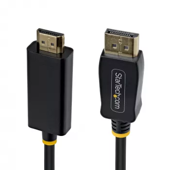 StarTech.com 2 m DisplayPort–HDMI adaptera kabelis ar satverošiem savienotājiem, 4K 60 Hz, HDR, vienvirziena DP–HDMI video pārveidotājs, DP galddators–HDMI monitors