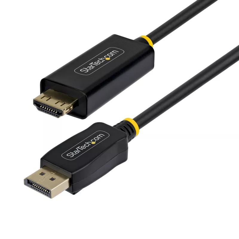 StarTech.com 2 m DisplayPort–HDMI adaptera kabelis ar satverošiem savienotājiem, 4K 60 Hz, HDR, vienvirziena DP–HDMI video pārveidotājs, DP galddators–HDMI monitors