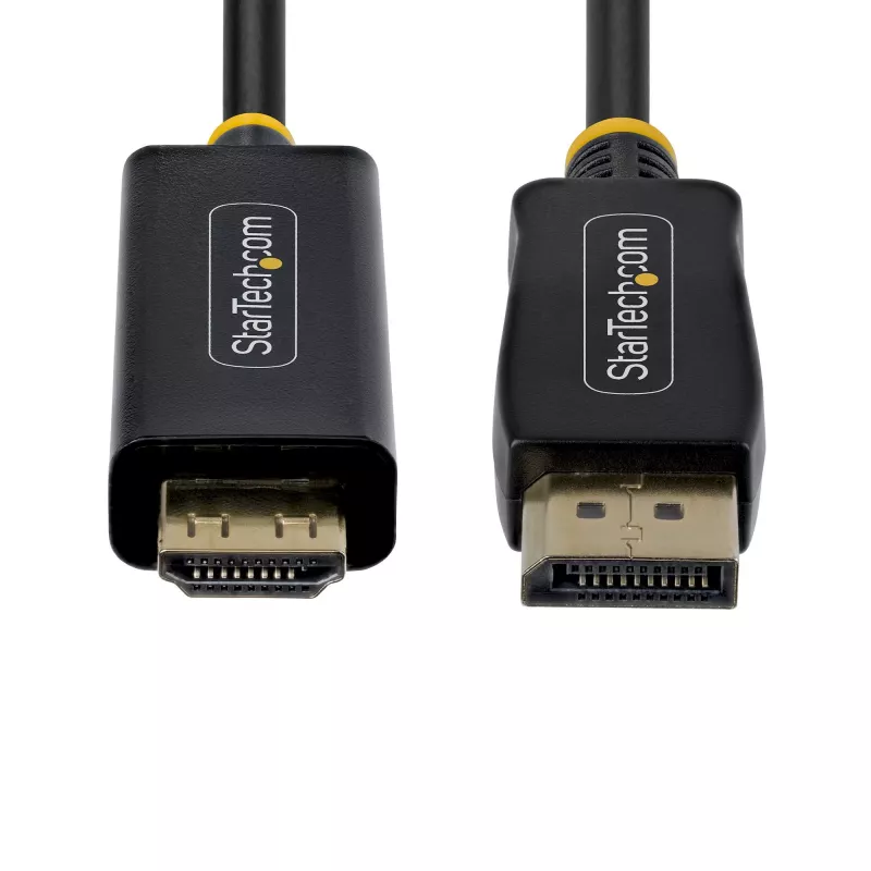 StarTech.com 2 m DisplayPort–HDMI adaptera kabelis ar satverošiem savienotājiem, 4K 60 Hz, HDR, vienvirziena DP–HDMI video pārveidotājs, DP galddators–HDMI monitors