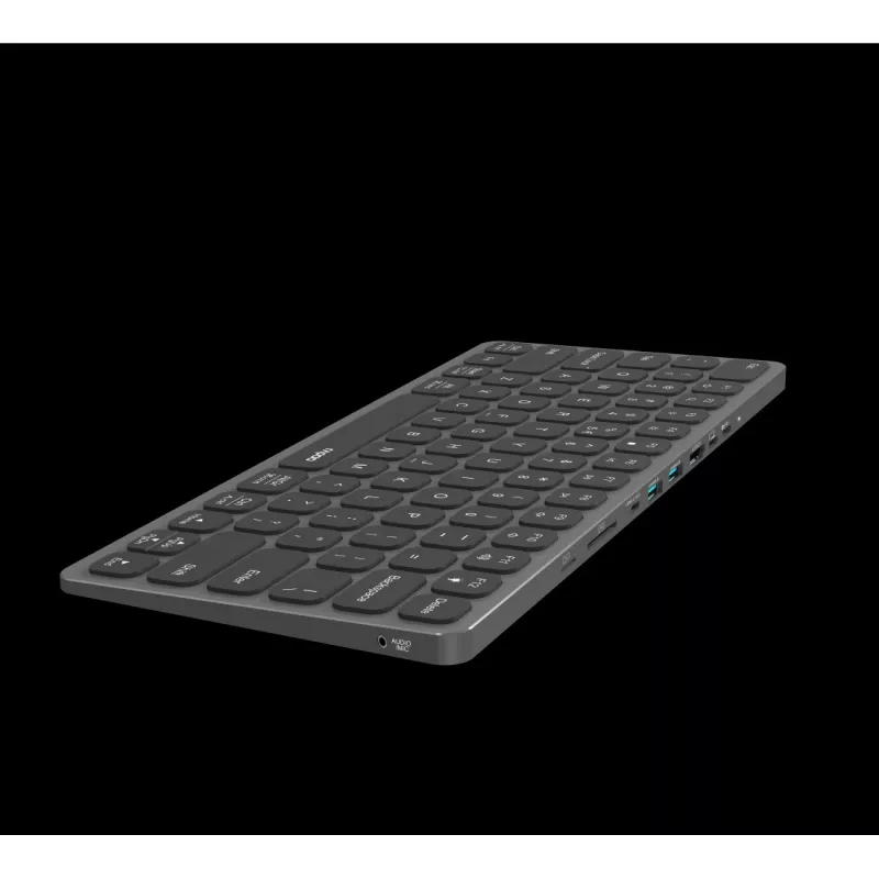 Rapoo UCK-6001 īpaši plāna klaviatūra ar 8-in-1 USB-C daudzportu adapteri, QWERTZ