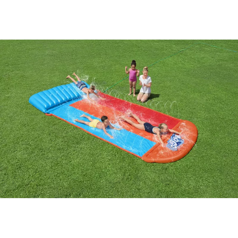 Bestway H2OGO! trīskāršs ūdens slidkalniņš ar Tsunami Splash rampu 4,88 m