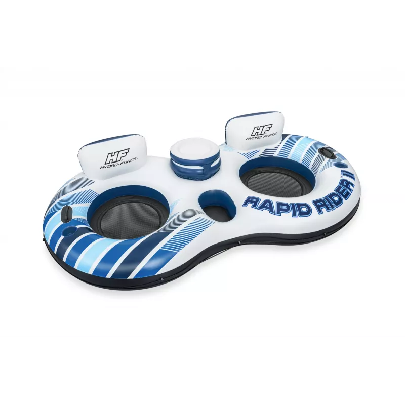 Bestway Hydro-Force Rapid Rider II dubultā upes caurule, daudzkrāsaina, peldoša caurule, raksts, zēnam/meitenei, 180 kg, 2 personām