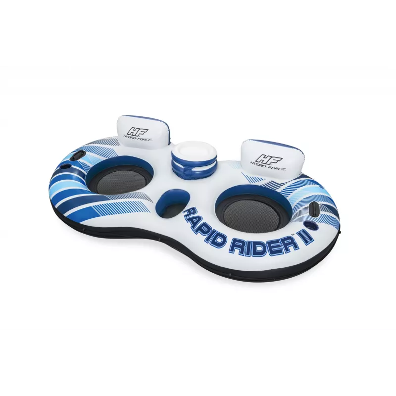 Bestway Hydro-Force Rapid Rider II dubultā upes caurule, daudzkrāsaina, peldoša caurule, raksts, zēnam/meitenei, 180 kg, 2 personām