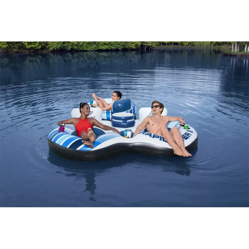 Bestway Hydro-Force Rapid Rider II dubultā upes caurule, daudzkrāsaina, peldoša caurule, raksts, zēnam/meitenei, 180 kg, 2 personām