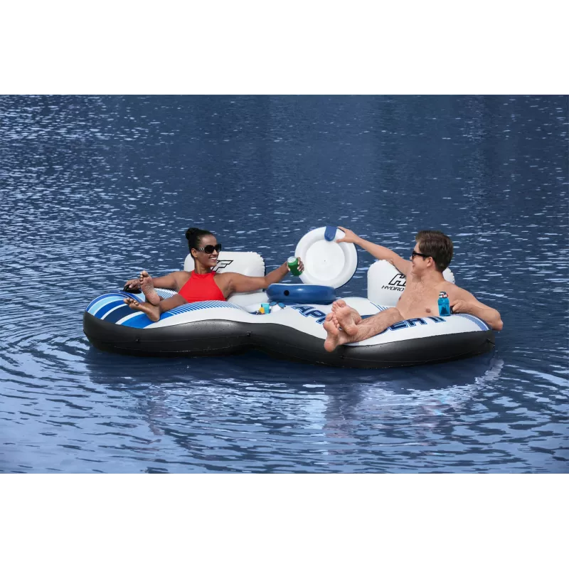 Bestway Hydro-Force Rapid Rider II dubultā upes caurule, daudzkrāsaina, peldoša caurule, raksts, zēnam/meitenei, 180 kg, 2 personām