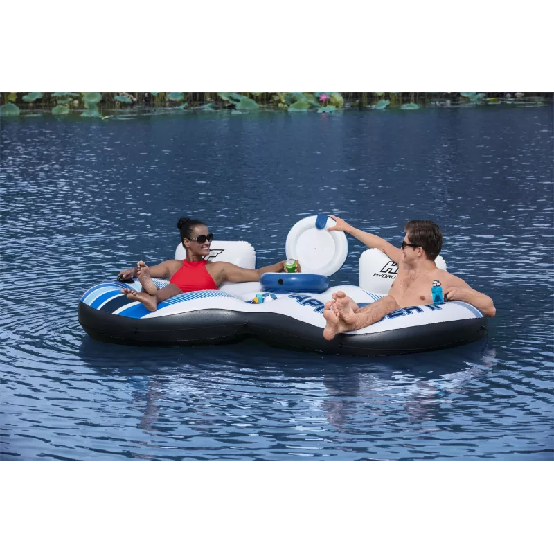 Bestway Hydro-Force Rapid Rider II dubultā upes caurule, daudzkrāsaina, peldoša caurule, raksts, zēnam/meitenei, 180 kg, 2 personām