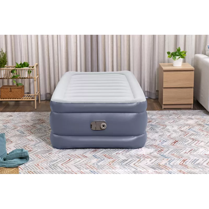 Bestway Tritech piepūšamais matracis, divguļamā gulta ar iebūvētu maiņstrāvas sūkni un pretmikrobu pārklājumu 1,91 m x 97 cm x 51 cm