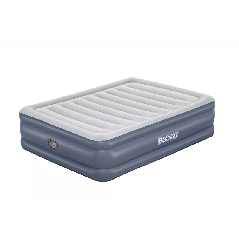 Bestway Tritech piepūšamais matracis Queen ar iebūvētu maiņstrāvas sūkni un pretmikrobu pārklājumu 2,03 m x 1,52 m x 51 cm
