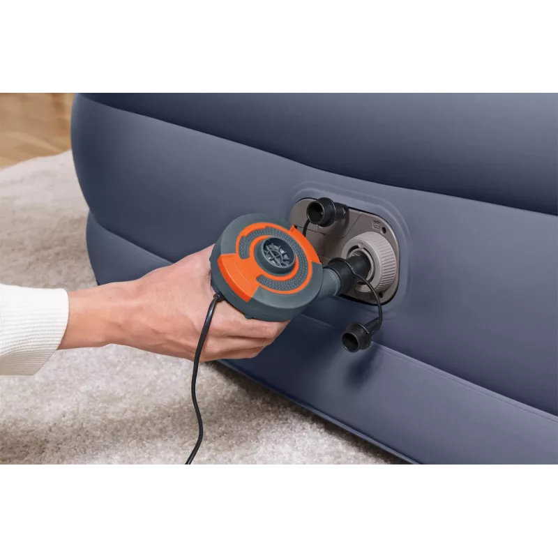 Bestway Tritech SleekFlow galvgaļa piepūšamais matracis Queen ar iebūvētu maiņstrāvas sūkni un pretmikrobu pārklājumu 2,26 m x 1,52 m x 84 cm