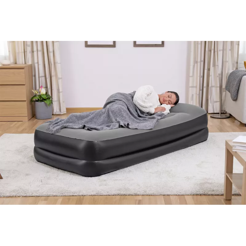 Bestway Tritech piepūšamais matracis, vienvietīgs, ar iebūvētu maiņstrāvas sūkni un antimikrobu pārklājumu, 1,91 m x 97 cm x 46 cm