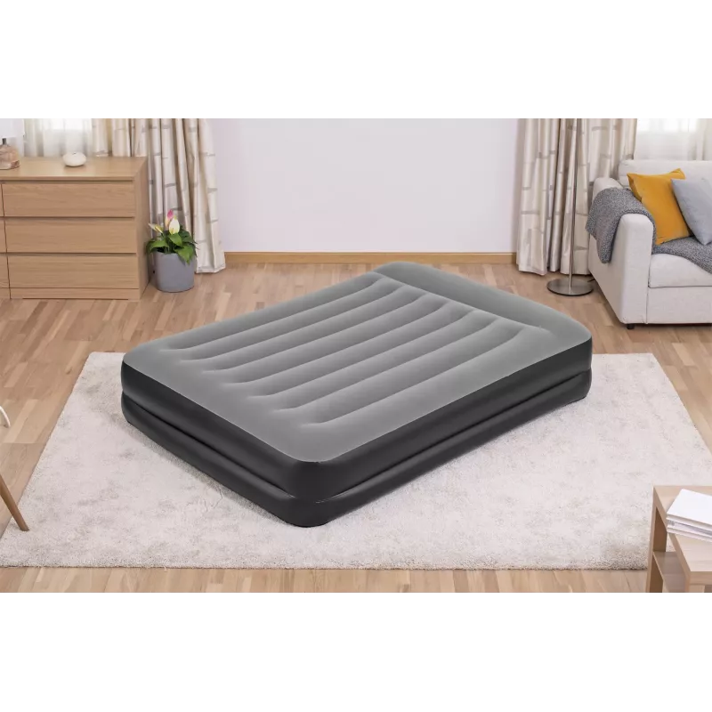 Bestway Tritech piepūšamais matracis Queen ar iebūvētu maiņstrāvas sūkni un pretmikrobu pārklājumu 2,03 m x 1,52 m x 46 cm