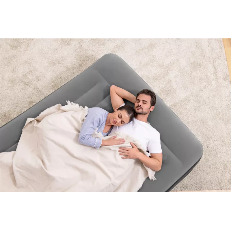 Bestway Tritech piepūšamais matracis Queen ar iebūvētu maiņstrāvas sūkni un pretmikrobu pārklājumu 2,03 m x 1,52 m x 46 cm