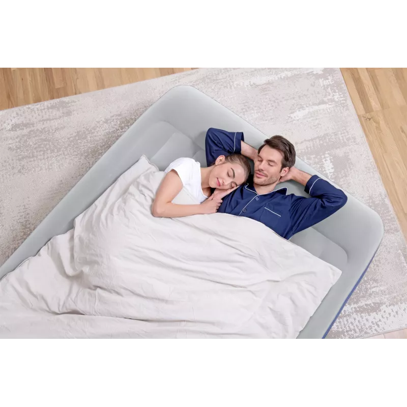 Bestway Tritech gaisa matracis Queen ar iebūvētu maiņstrāvas sūkni un pretmikrobu pārklājumu 2,03 m x 1,52 m x 46 cm