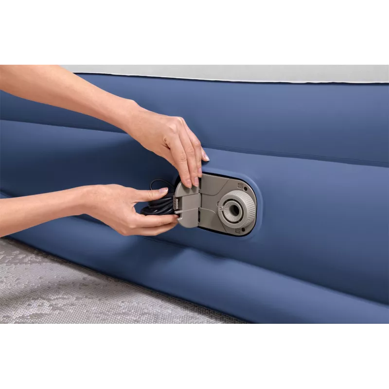 Bestway Tritech gaisa matracis Queen ar iebūvētu maiņstrāvas sūkni un pretmikrobu pārklājumu 2,03 m x 1,52 m x 46 cm