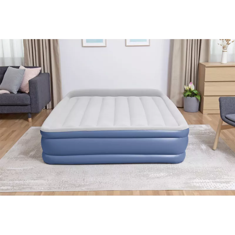 Bestway Tritech gaisa matracis Queen ar iebūvētu maiņstrāvas sūkni un pretmikrobu pārklājumu 2,03 m x 1,52 m x 46 cm