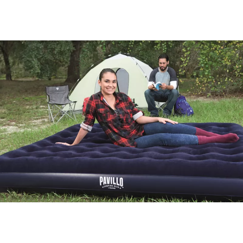 Bestway Flocked Airbed - King - 2.03m x 1.83m x 22cm, dubultais matracis