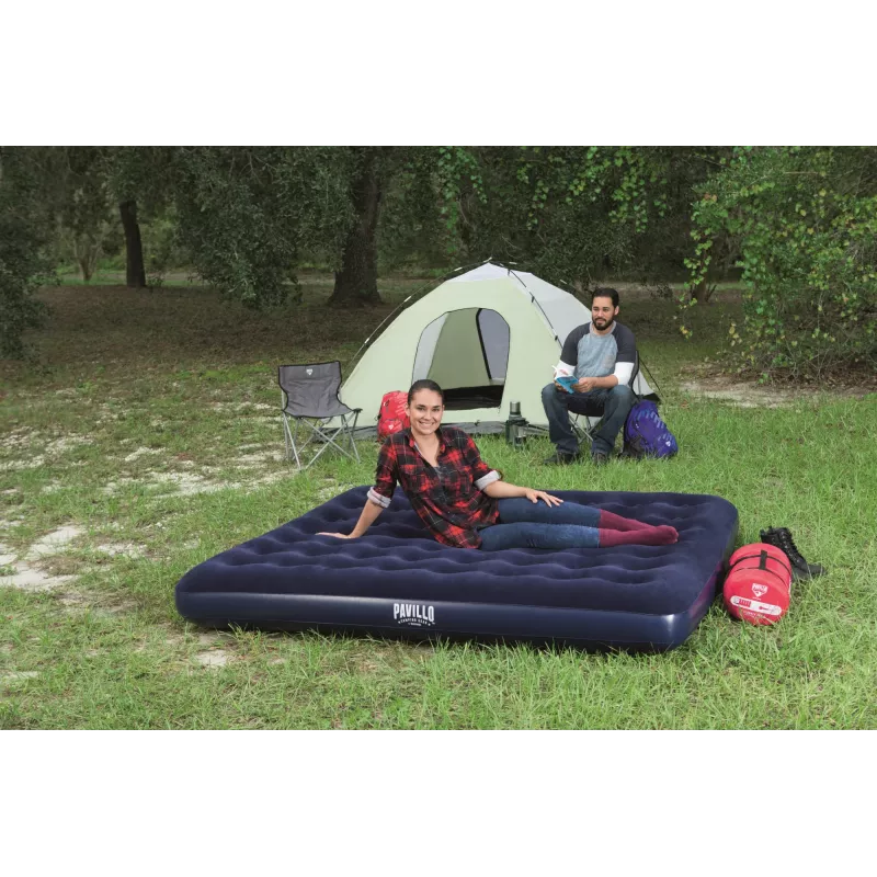 Bestway Flocked Airbed - King - 2.03m x 1.83m x 22cm, dubultais matracis