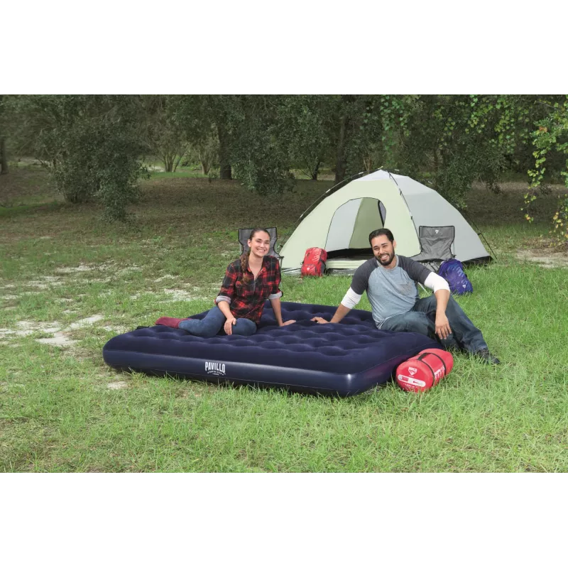 Bestway Flocked Airbed - King - 2.03m x 1.83m x 22cm, dubultais matracis