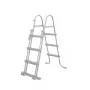 Bestway Flip & Lock virszemes baseina kāpnes 1,07 m, Pelēkas, Metāls, 150 kg, 3 pakāpieni, 107 cm