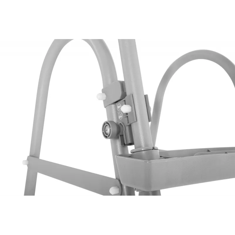 Bestway Flip & Lock virszemes baseina kāpnes 1,07 m, Pelēkas, Metāls, 150 kg, 3 pakāpieni, 107 cm