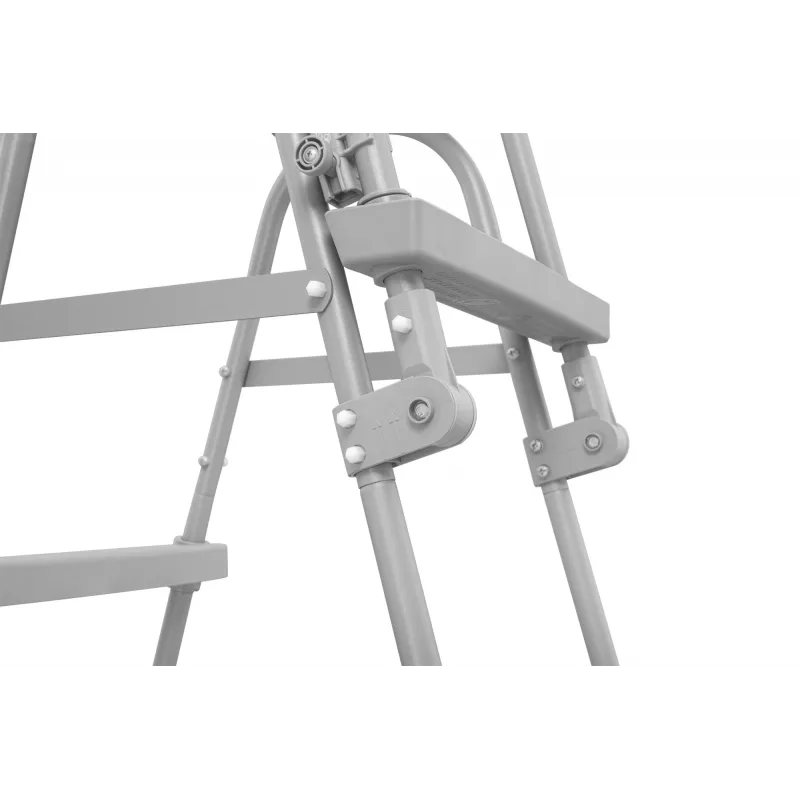 Bestway Flip & Lock virszemes baseina kāpnes 1,07 m, Pelēkas, Metāls, 150 kg, 3 pakāpieni, 107 cm