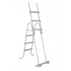Bestway Flip & Lock virszemes baseina kāpnes 1,07 m, Pelēkas, Metāls, 150 kg, 3 pakāpieni, 107 cm