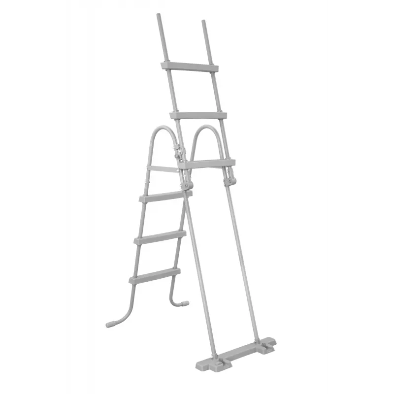 Bestway Flip & Lock virszemes baseina kāpnes 1,07 m, Pelēkas, Metāls, 150 kg, 3 pakāpieni, 107 cm