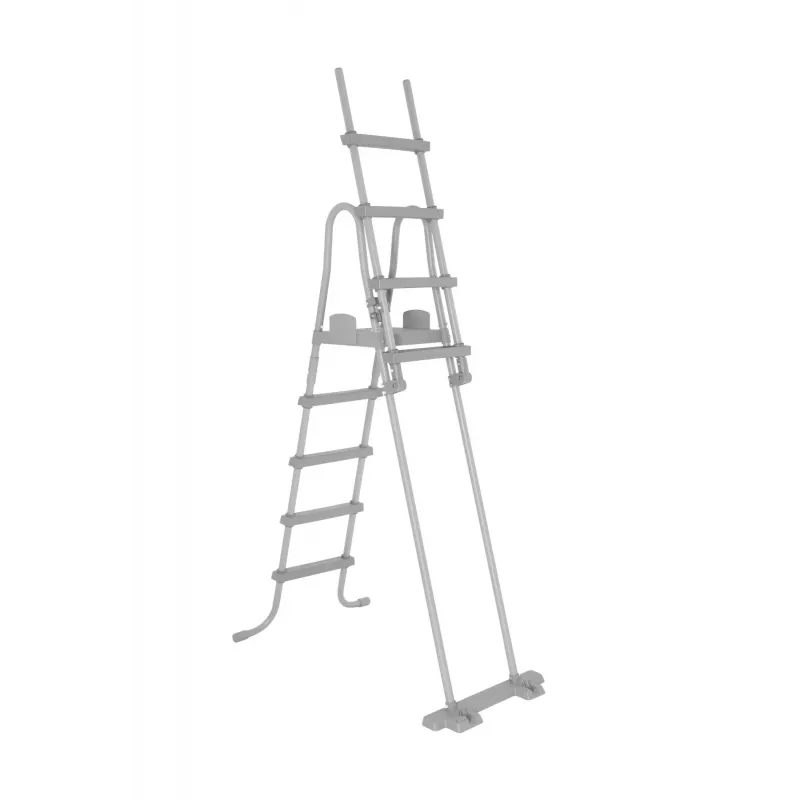 Bestway Flip & Lock virszemes baseina kāpnes 1,32 m, Kāpnes, Pelēkas, Metāls, Plastmasa, 150 kg, 4 pakāpieni, EN16582